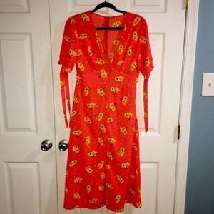 Nasty Gal Floral Prairie Dress - Size Large